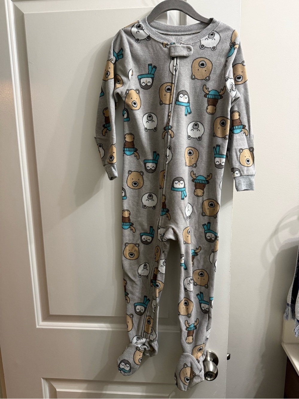Just One You by Carter’s Cozy Gray Polar Animal Footed Pajamas